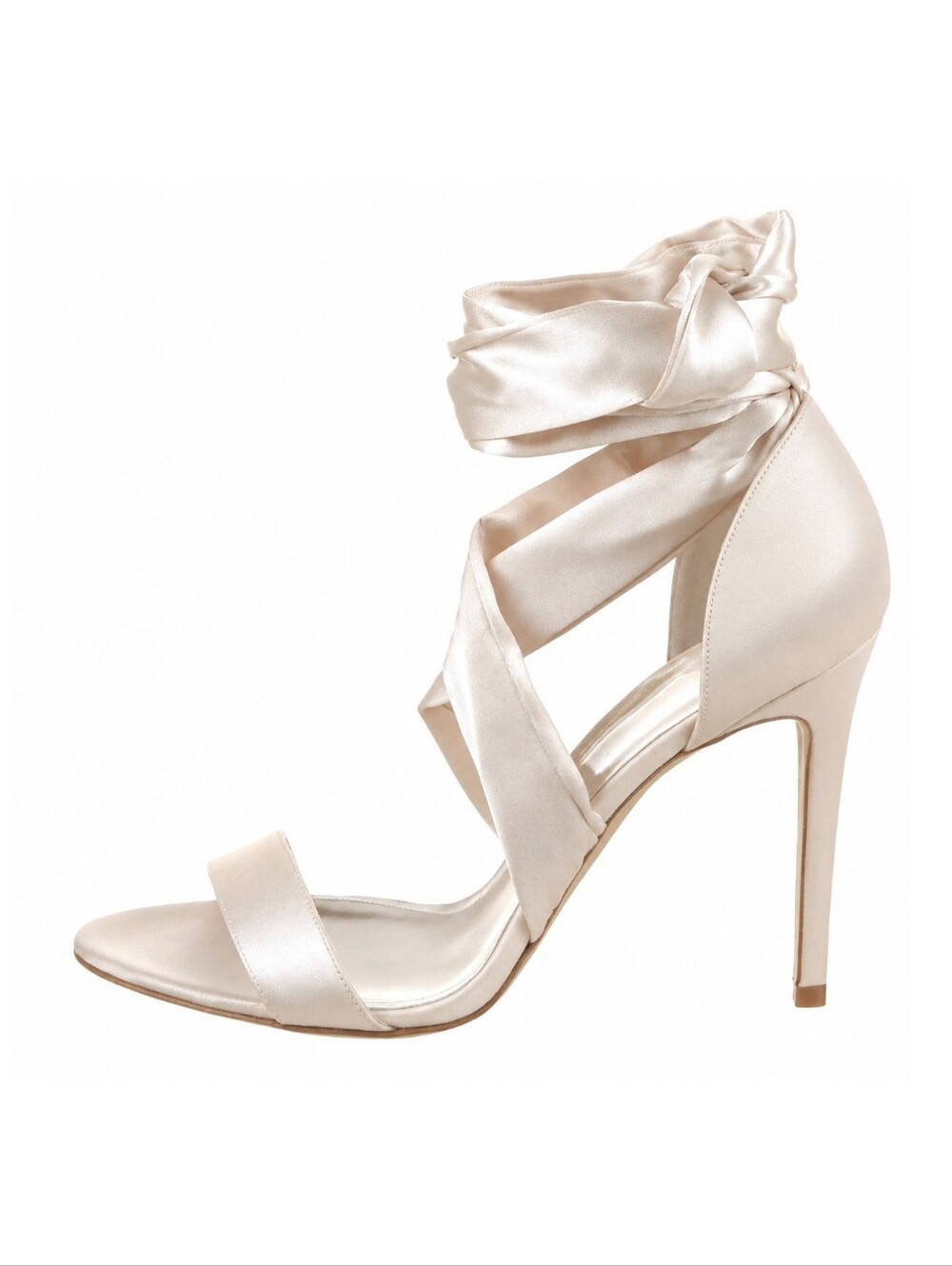 MIA BECAR | Champagne Satin Stiletto Sandals in Size EU 41 / US 10.5